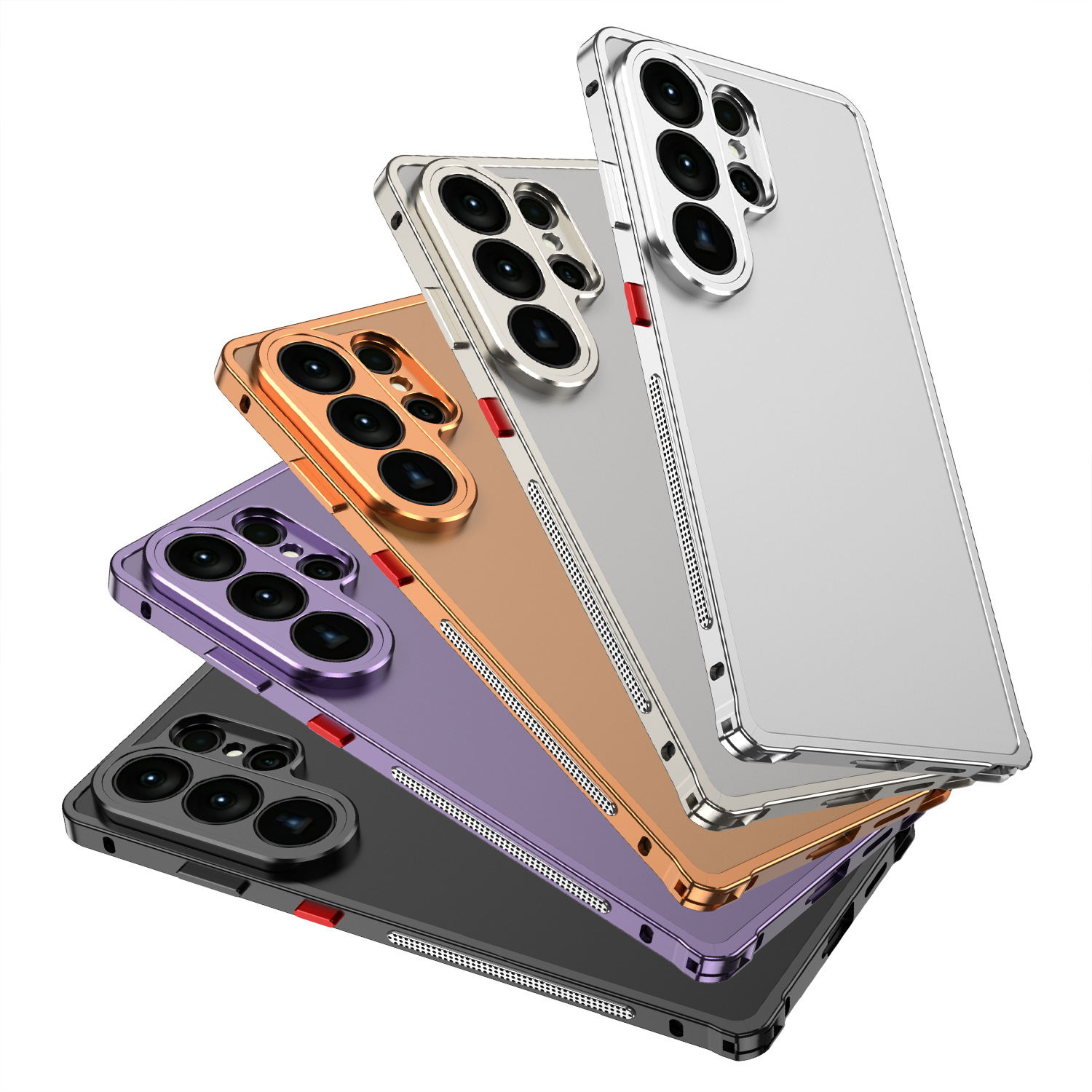 Phone Cases Aviation - サムスンギャラクシーs26ウルトラ用航空アルミニウム合金フレームバンパー付きスマホケース、メタルレンズ耐衝撃カバー（サムスンs26プラス対応）