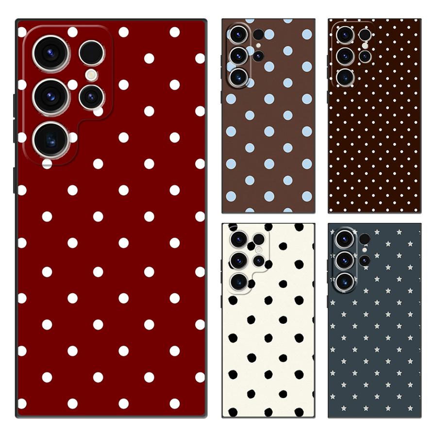 Phone Cases Samsung S25 Fe - レトロな水玉模様のスマホケース、Samsung Galaxy S26 Note 20 Ultra