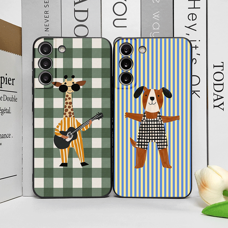 Phone Cases Realme - シンプルで可愛いストライプ柄とチェック柄のアニマル柄OPPO Realme 14 ProPlus 13 12
