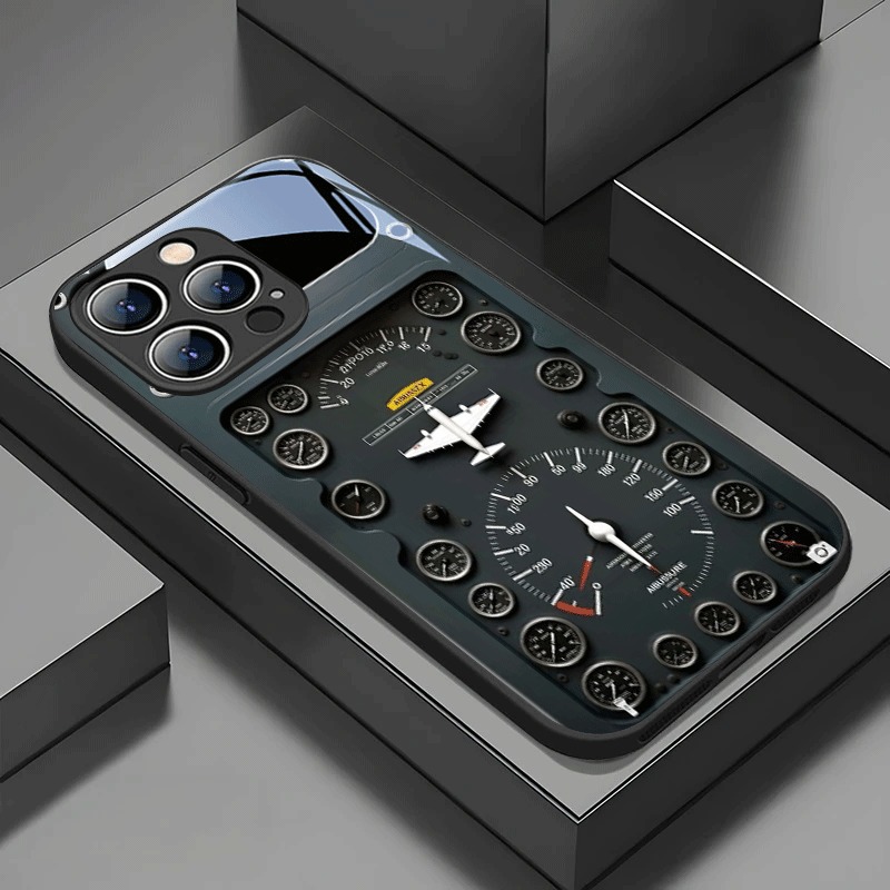 Phone Cases Aviation - レトロな航空要素をあしらったガラス製スマホケース、Samsung A07 A26 A36 A56 A16