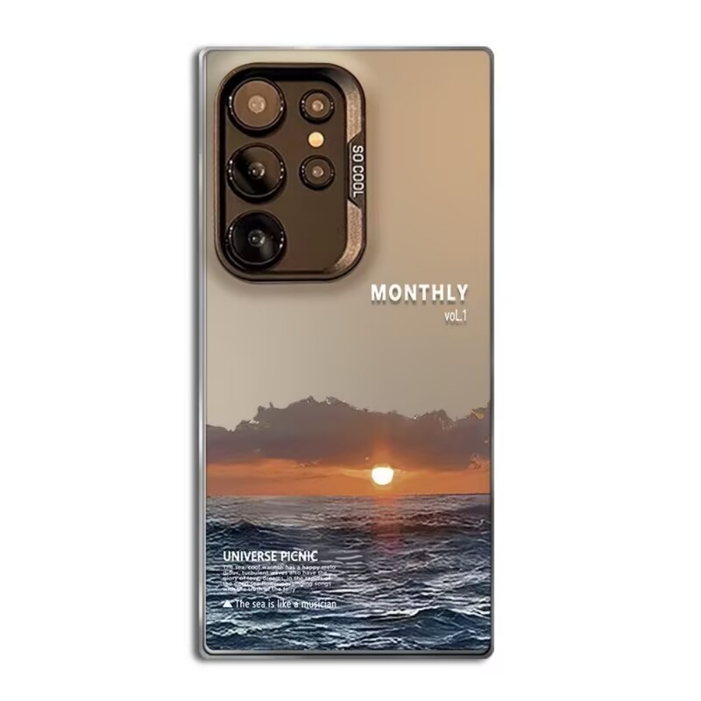 Phone Cases Samsung S25 Fe - 夕焼けをテーマにした海の風景フロスト加工スマホケース Samsung Galaxy S26 S25 S24