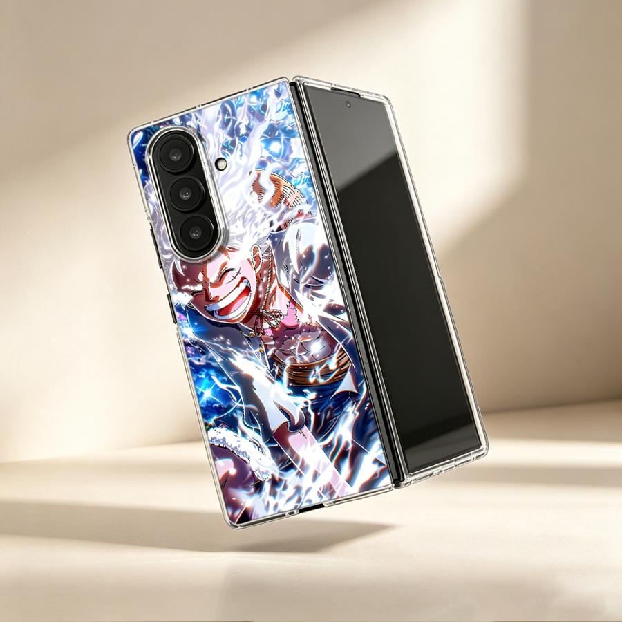 Phone Cases Z Fold 6 - 漫画風ワンピース透明ソフトフォンカバーケース Samsung Galaxy ZFold5 ZFold4 Z