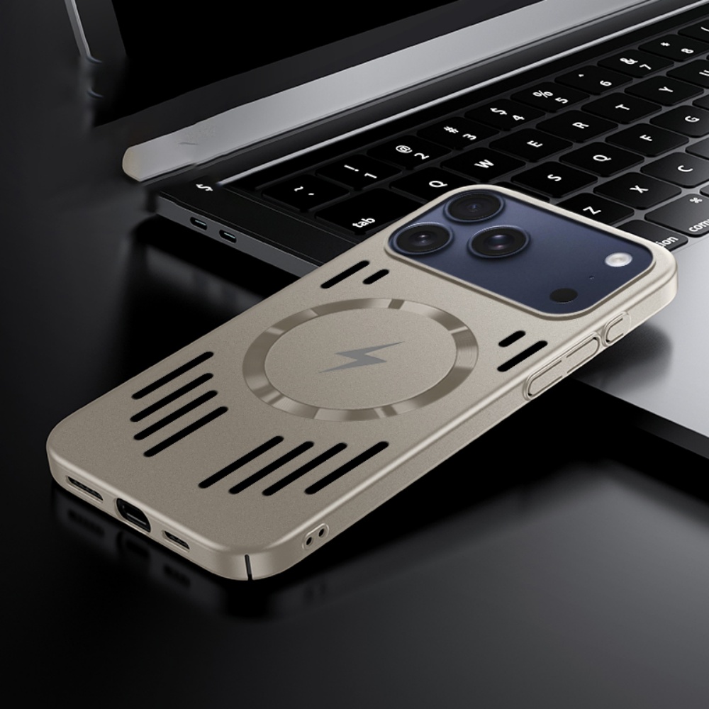 Heat Dissipation Case - iPhone 17 Air、16、15、14、13、12 Pro Max用 ハードメタル放熱磁気スマホケース（MagSafeワイヤレス充電対応）
