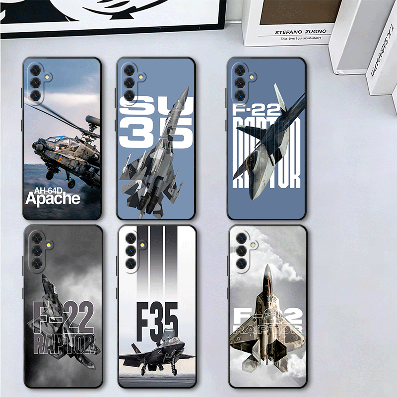 Phone Cases Aviation - 戦闘機 F-22 ラプター クールソフトフォンケース サムスン A17