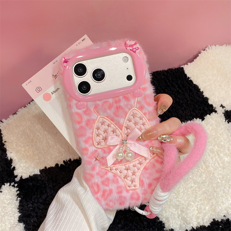 Phone Cases For Iphone 12 Pro Max - 高級感のあるレオパード柄ビキニプリントのぬいぐるみ風スマホケース iPhone 17 Air 16 15