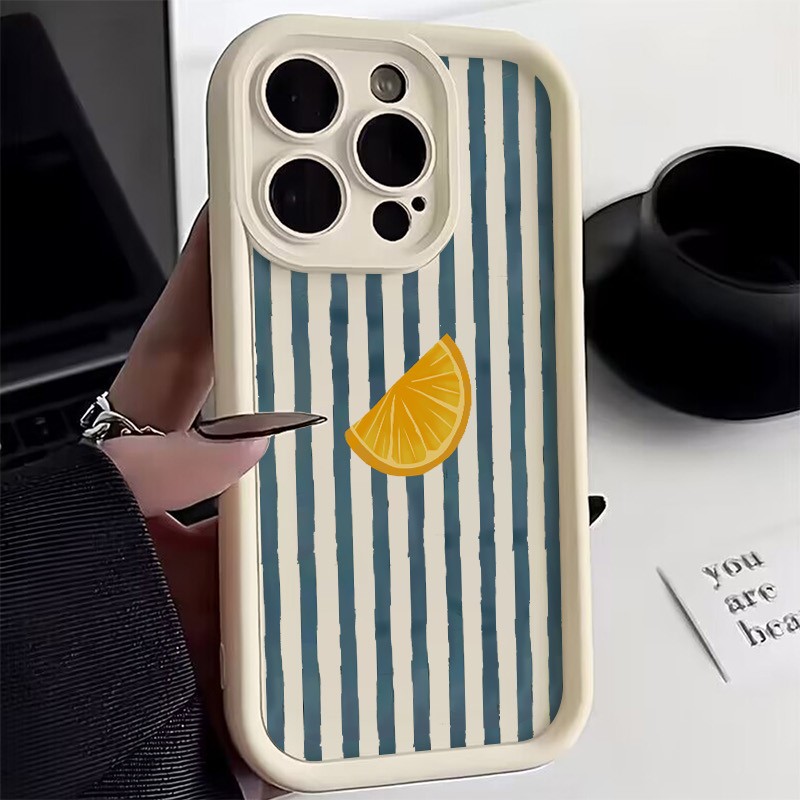Phone Cases Protective - ストライプレモン柄スマホケース iPhone 17 16 15 14