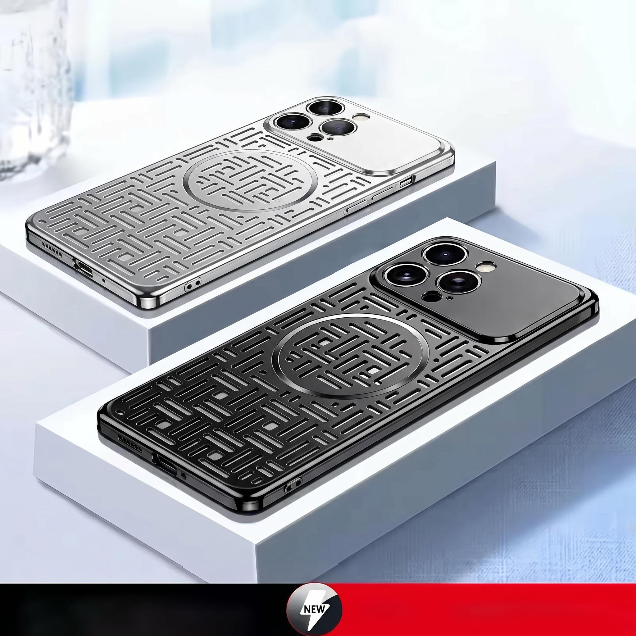 Heat Dissipation Case - iPhone 17 Pro Max用スマホケース、アルミ製効率的な放熱、磁気ワイヤレス充電対応超薄型おしゃれシェル。