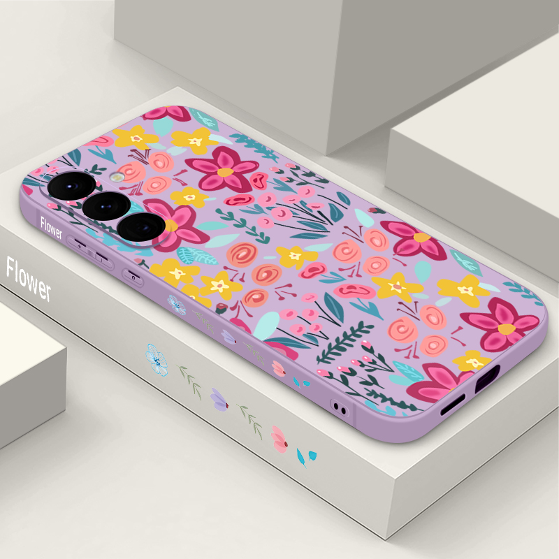 Phone Cases Samsung S25 Fe - 花柄フローラルパターンのスマホケース Samsung Galaxy A57 A17 A56