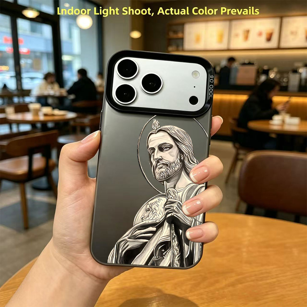 Phone Cases For Iphone 12 Pro Max - サン・ジュダス・タデオ柄デザインのiPhoneケース（iPhone 18、17、16、15、14、13、12、11 Pro、Xs Max、Plus、Air、Mini、XR、X、17e、16e対応）保護カバー