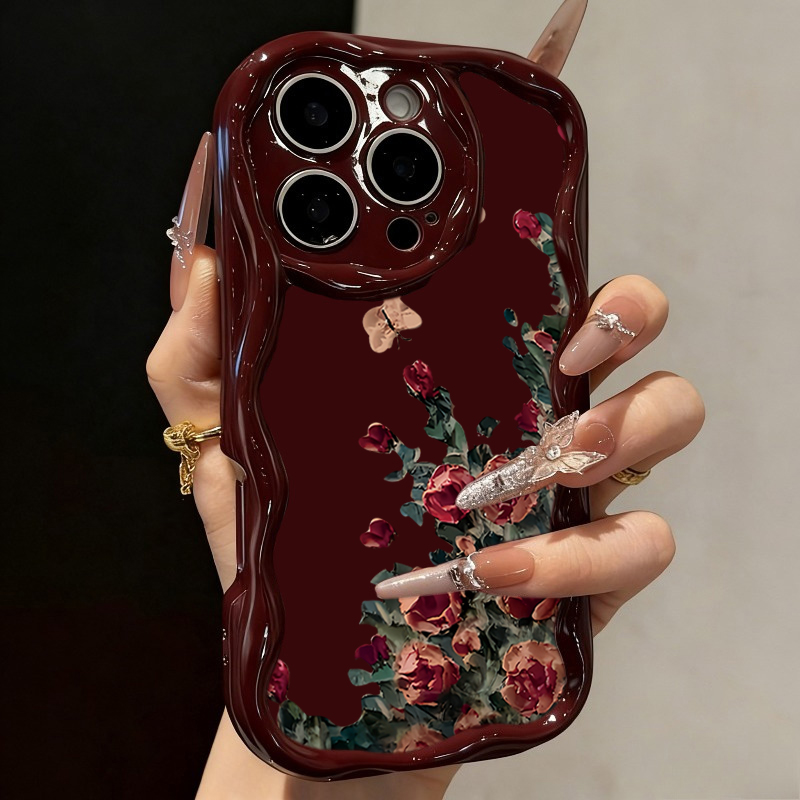 Phone Cases Luxury - レトロな油絵風花柄スマホケース iPhone 17 16 14 Pro