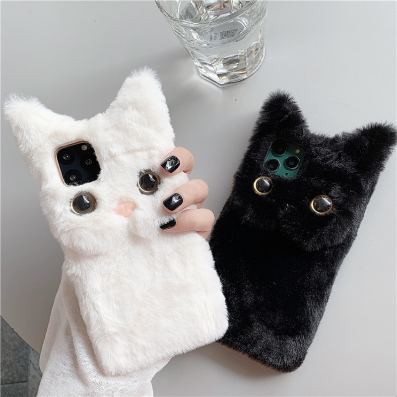 3Dキュートな漫画猫の毛皮のようなぬいぐるみ風スマホケース  - Phone Cases For Iphone 12 Pro Max のレビューと価格
