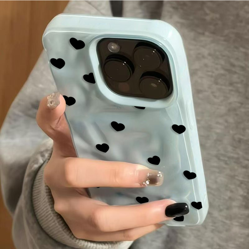 可愛い黒いハート柄の耐衝撃スマホケース iPhone 17  - Phone Cases Protective のレビューと価格