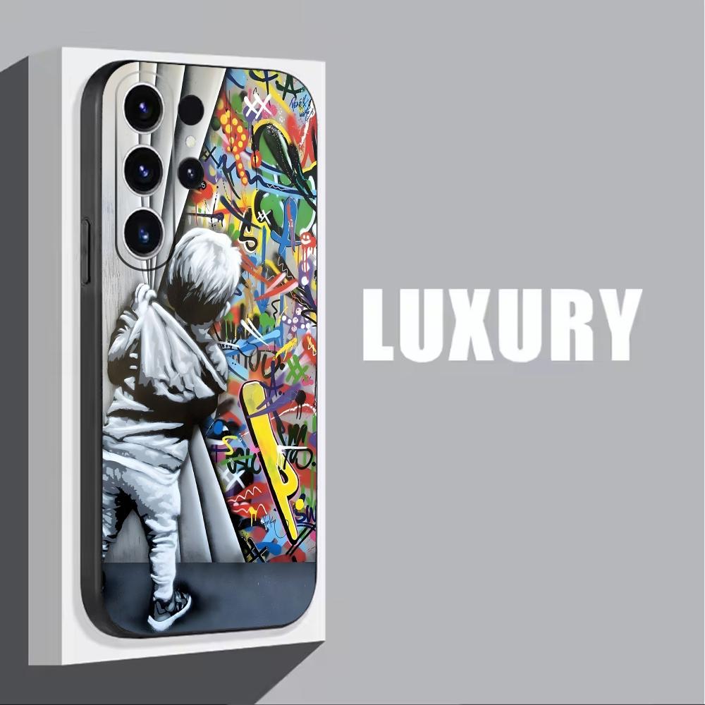 バンクシー落書きアート電話ケースサムスンギャラクシー S25 - Phone Cases For Samsung S22 のレビューと価格