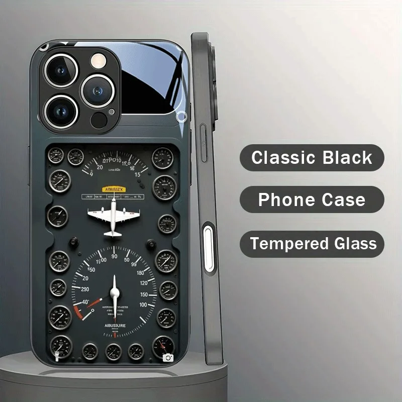 レトロな航空要素をあしらったガラス製スマホケース、Samsu - Phone Cases Aviation のレビューと価格