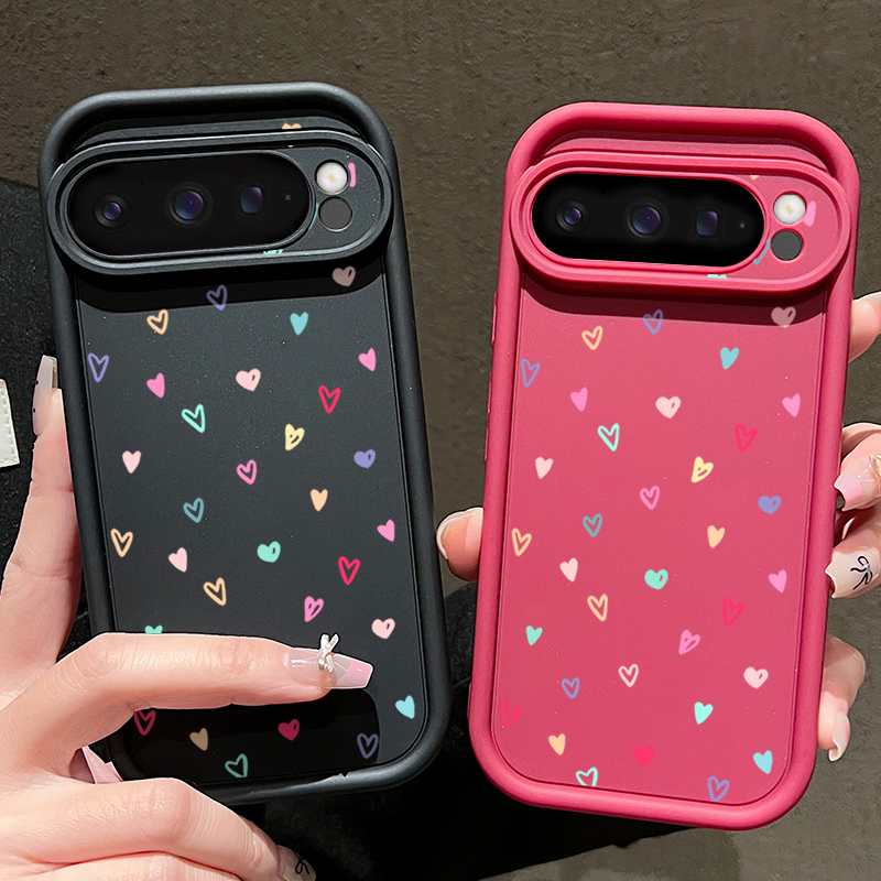 カラフルな小さなハート柄ソフトケース Google Pixe - Phone Cases Pixel 9A のレビューと価格