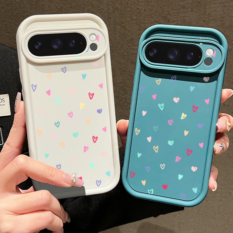 カラフルな小さなハート柄ソフトケース Google Pixe - Phone Cases Pixel 9A のレビューと価格