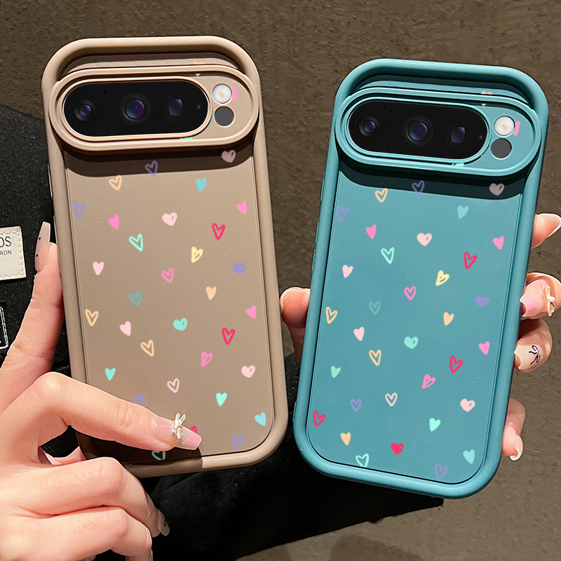 カラフルな小さなハート柄ソフトケース Google Pixe - Phone Cases Pixel 9A のレビューと価格
