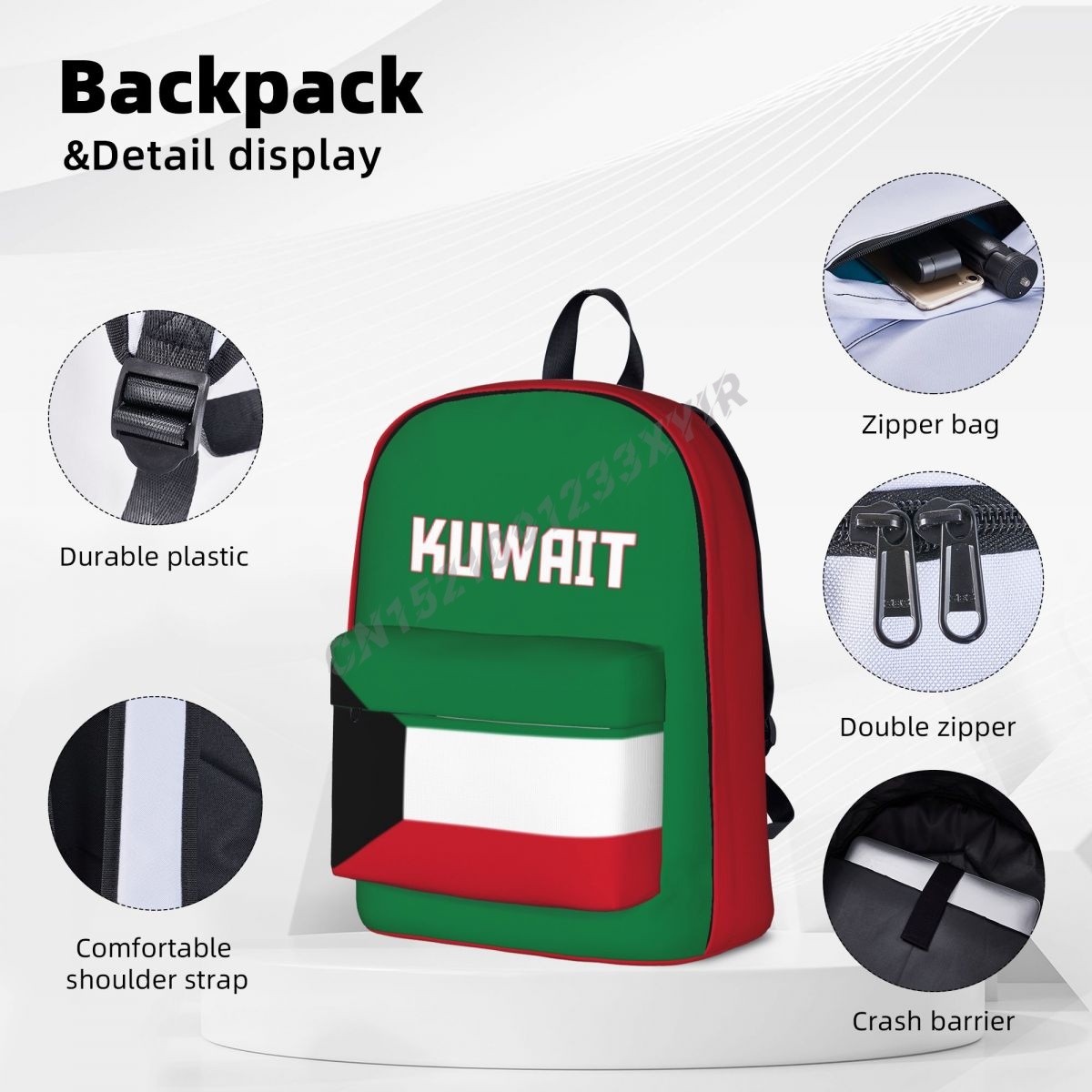 ユニセックスバックパック クウェート国旗 クウェート人ステッ - Phone Cases Kuwait のレビューと価格