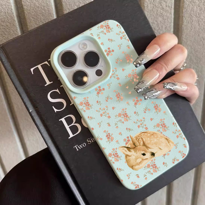 可愛い鹿柄と花柄がいっぱいのライチ風スマホケース iPhon - Phone Cases Protective のレビューと価格