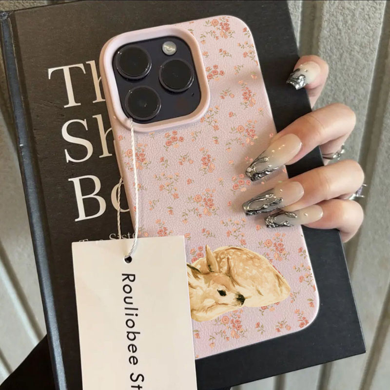 可愛い鹿柄と花柄がいっぱいのライチ風スマホケース iPhon - Phone Cases Protective のレビューと価格