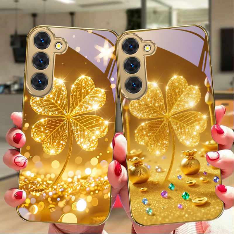 巨大な金色のクローバー柄のSamsung Galaxy S2 - Phone Cases For Samsung S22 のレビューと価格