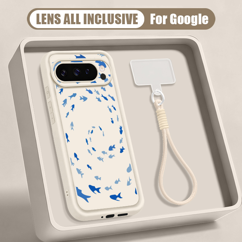 ザトウクジラ柄リストストラップ付きランヤードケース Goog - Phone Cases Pixel 9A のレビューと価格