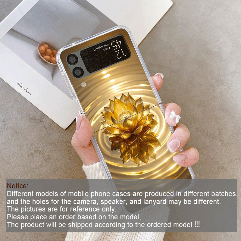 クリエイティブな金色の蓮の花模様のスマホケース、Samsun - Phone Cases Z Fold 6 のレビューと価格