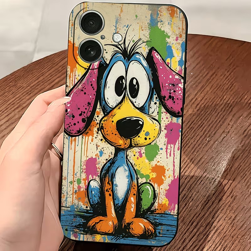 落書きカラーの子犬柄TPUスマホケース iPhone 17  - Phone Cases For Iphone 12 Pro Max のレビューと価格
