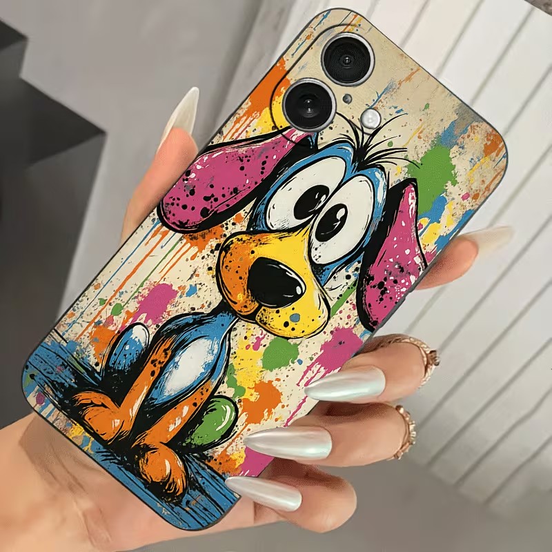落書きカラーの子犬柄TPUスマホケース iPhone 17  - Phone Cases For Iphone 12 Pro Max のレビューと価格