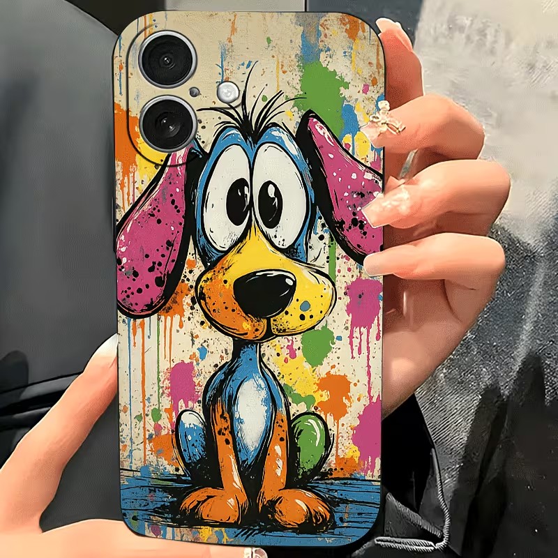 落書きカラーの子犬柄TPUスマホケース iPhone 17  - Phone Cases For Iphone 12 Pro Max のレビューと価格