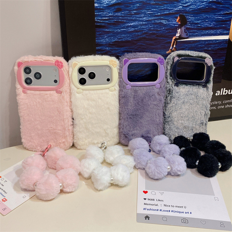 高級感のある無地のファー素材のプラッシュフォンケース iPh - Phone Cases Luxury のレビューと価格