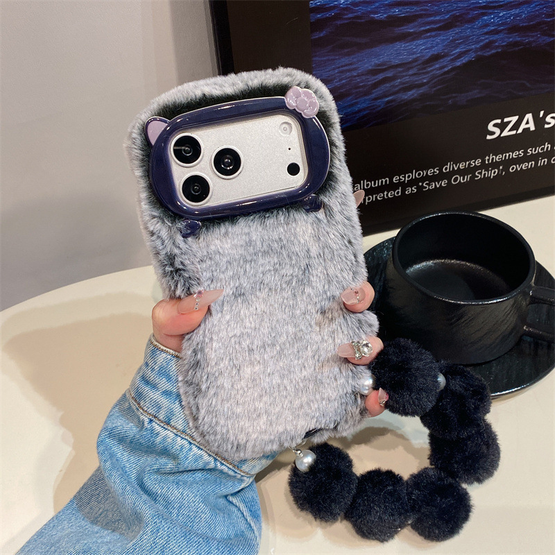 高級感のある無地のファー素材のプラッシュフォンケース iPh - Phone Cases Luxury のレビューと価格