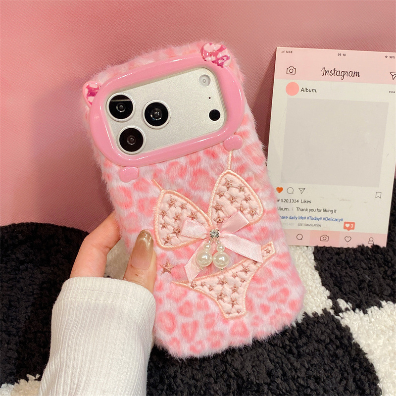 高級感のあるレオパード柄ビキニプリントのぬいぐるみ風スマホケ - Phone Cases For Iphone 12 Pro Max のレビューと価格