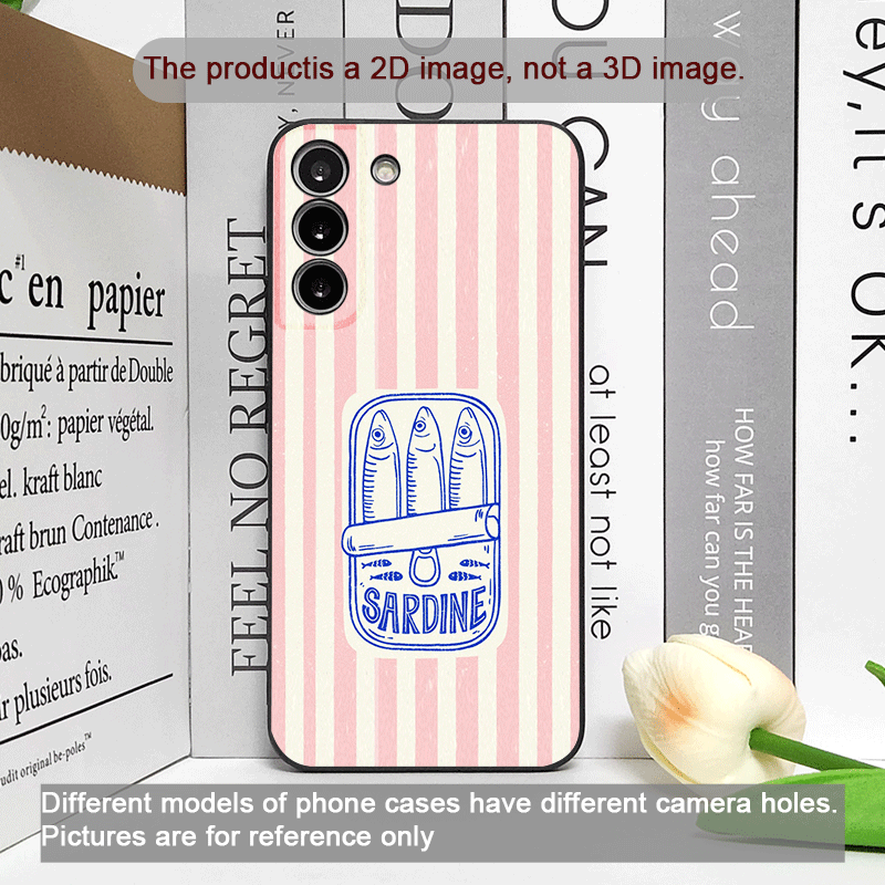 可愛いストライプ柄のイワシカラーの面白い魚柄スマホケース O - Phone Cases Oppo のレビューと価格