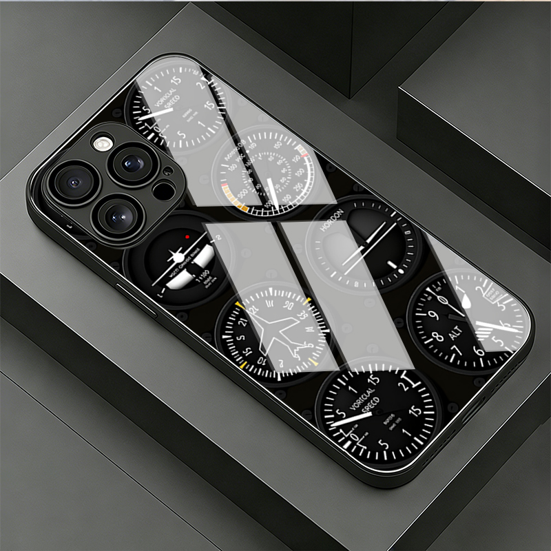 航空機器風強化ガラス製スマホケース iPhone 16 17 - Phone Cases Aviation のレビューと価格