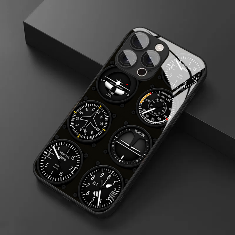 航空機器風強化ガラス製スマホケース iPhone 16 17 - Phone Cases Aviation のレビューと価格