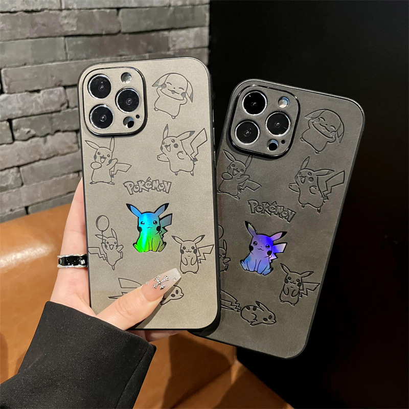 漫画ピカチュウフェイクレザーレーザー携帯電話ケース iPho - Phone Cases Protective のレビューと価格