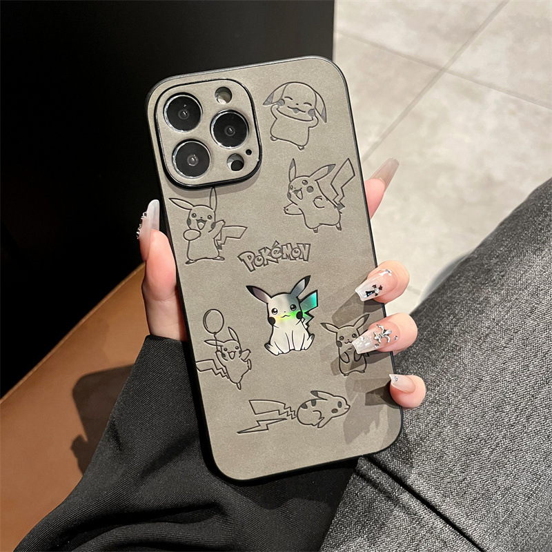 漫画ピカチュウフェイクレザーレーザー携帯電話ケース iPho - Phone Cases Protective のレビューと価格