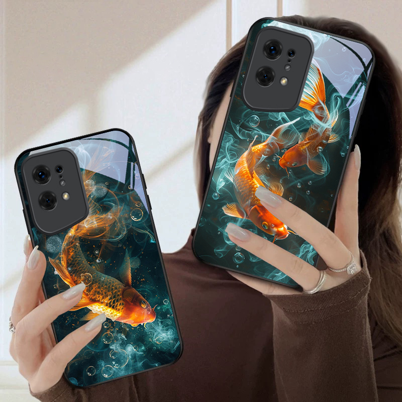 水で遊ぶ2匹の魚 Oppo Find X5 Pro/X5 X - Phone Cases Oppo のレビューと価格