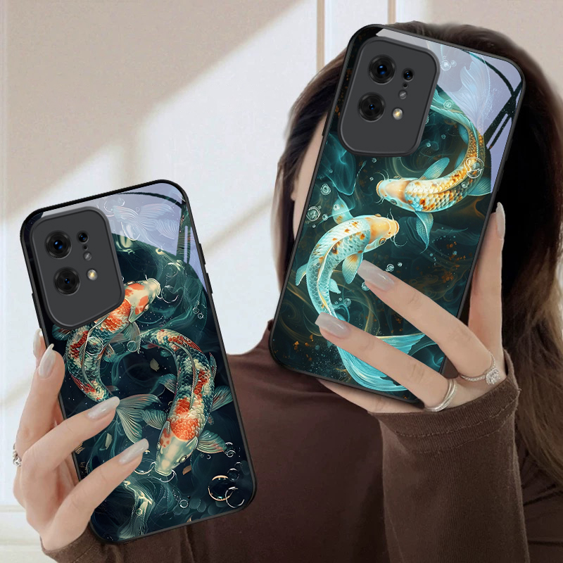 水で遊ぶ2匹の魚 Oppo Find X5 Pro/X5 X - Phone Cases Oppo のレビューと価格