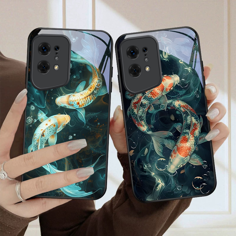 水で遊ぶ2匹の魚 Oppo Find X5 Pro/X5 X - Phone Cases Oppo のレビューと価格