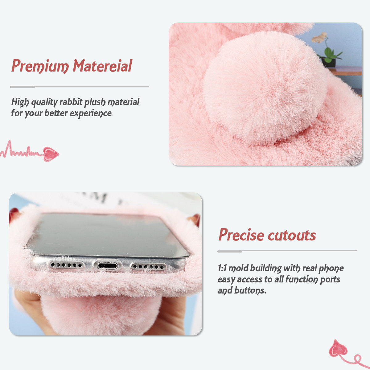 iPhone 12 mini 5.4対応 ソフトバニー耳付き - Phone Cases Protective のレビューと価格
