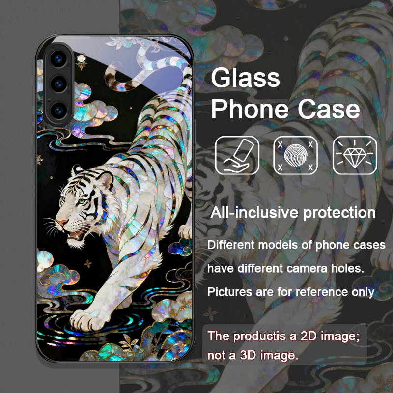 スタイリッシュな虎龍大理石模様プリント強化ガラス製スマホケー - Phone Cases Samsung S25 Fe のレビューと価格