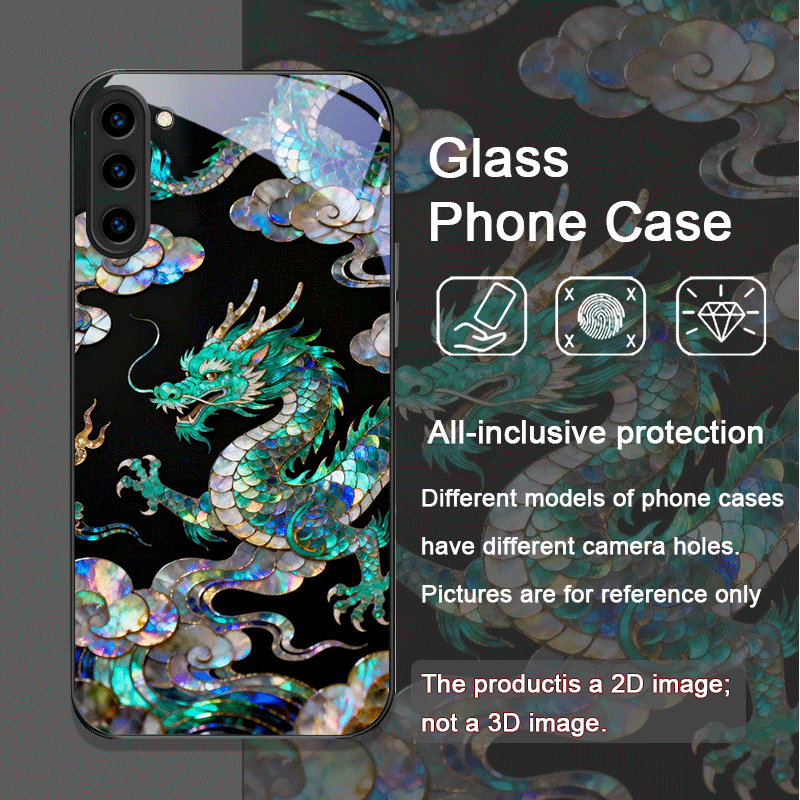 スタイリッシュな虎龍大理石模様プリント強化ガラス製スマホケー - Phone Cases Samsung S25 Fe のレビューと価格