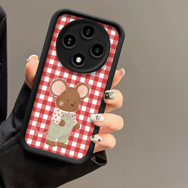 チェック柄プリントのかわいい動物柄スマホケース OPPO R - Phone Cases Oppo のレビューと価格