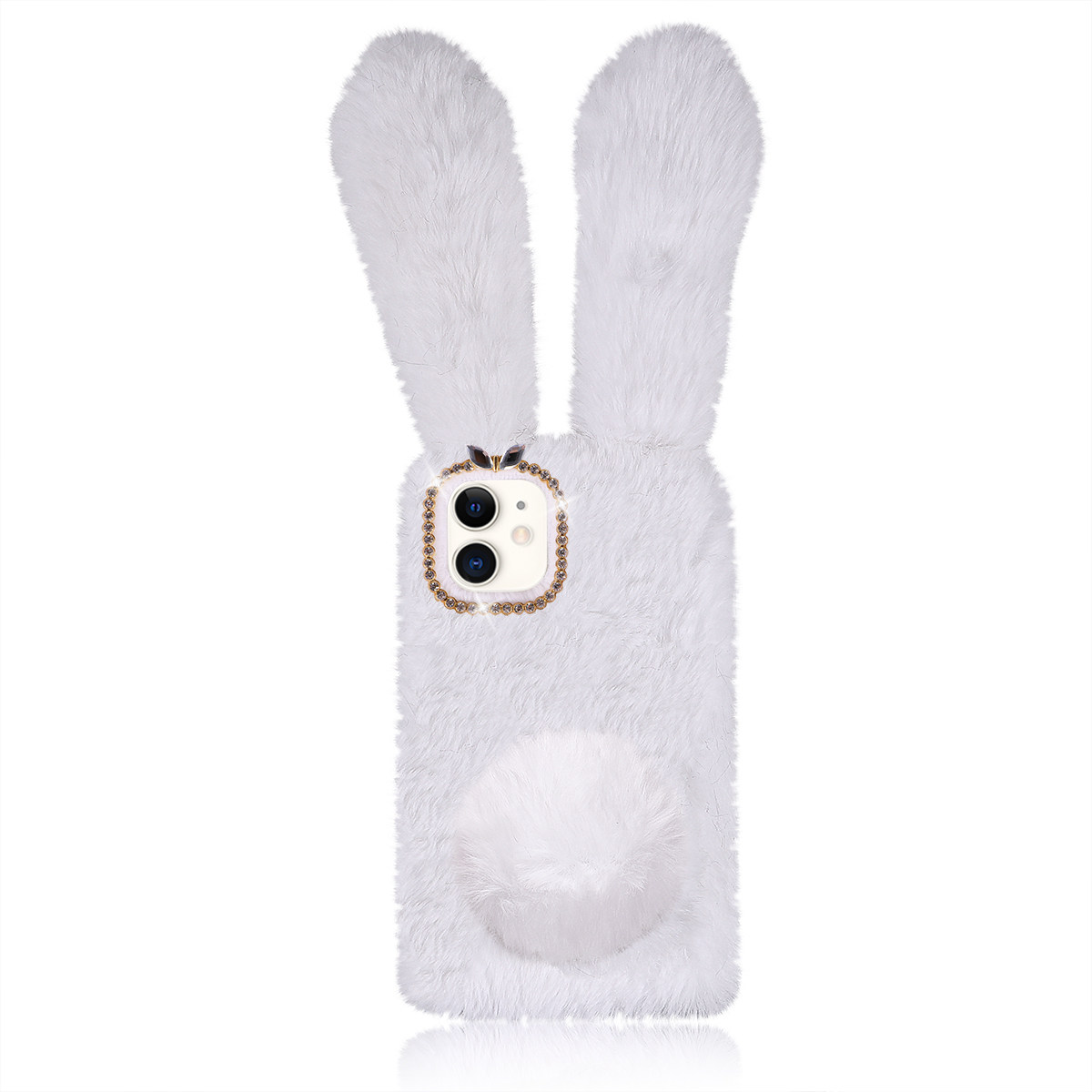 白い6.1インチのかわいいウサギデザインのキラキラ輝くライン - Phone Cases Luxury のレビューと価格