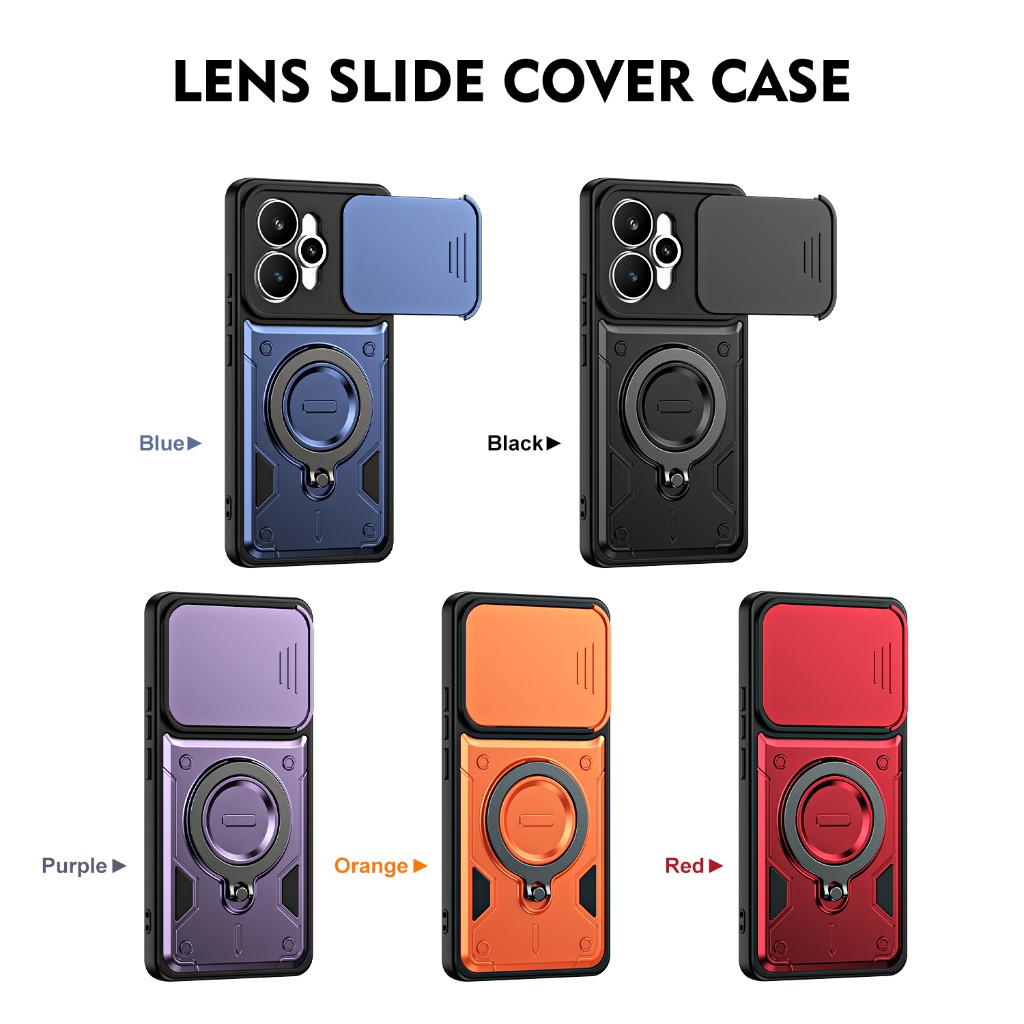 耐衝撃アーマーケース スライド式カメラカバー付き 360度保 - Phone Cases Realme のレビューと価格