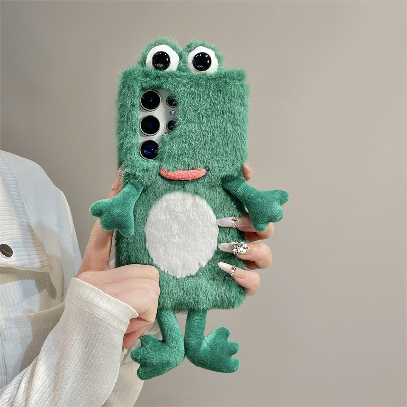 ぬいぐるみカエルのスマホケース、かわいい緑色の動物3Dソフト - Phone Cases Samsung S23 のレビューと価格